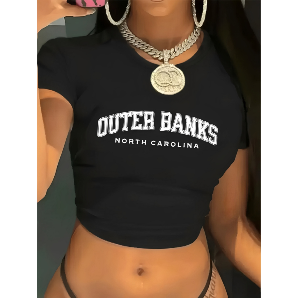 Blusa Babylook babytee blusinha Slim Fit colada Suplex Compressão estilosa Feminina estampada banks