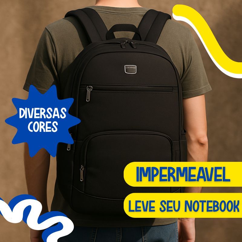 Mochila Bolsa Masculina Feminina Notebook Escolar Executiva Impermeável Resistente Alta Qualidade