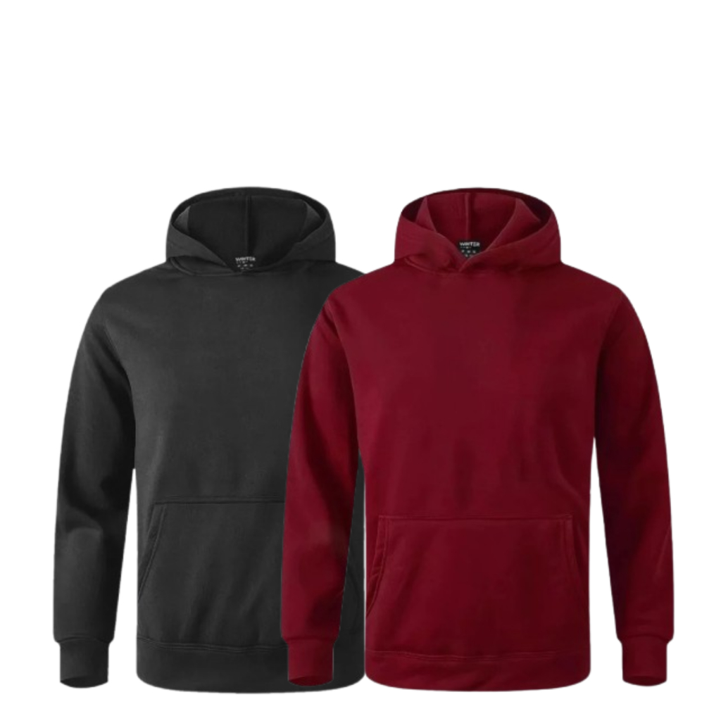 Kit 2 Moletom Canguru Com Capuz e Bolso Sem Estampa Liso Unissex Blusa Flanelado Masculino...