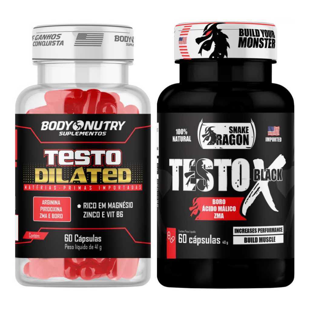 Kit Testodrol - Testo Dilated 60 Cápsulas + Testo X Black 60 Cápsulas
