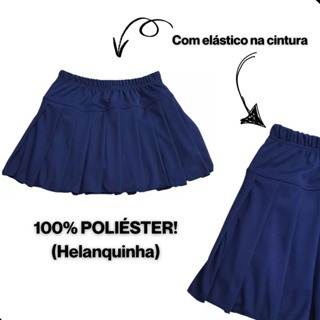 Short Saia Infantil Juvenil Liso Escolar Meninas Uniforme Tamanho 2 ao 16 em Oferta na Shopee