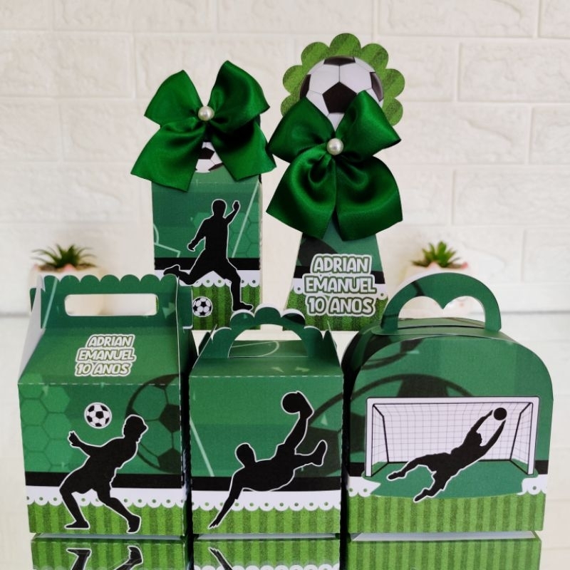 Kit Caixinhas Futebol - Lembrancinhas Personalizadas | Mimos | Kit Festa | Personalizados (PEGUE E MONTE)