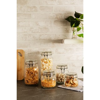 Potes Porta Mantimento Hermético Tampa Vedação Com Silicone e Clipe Em Metal de Vidro Lyor em Oferta na Shopee