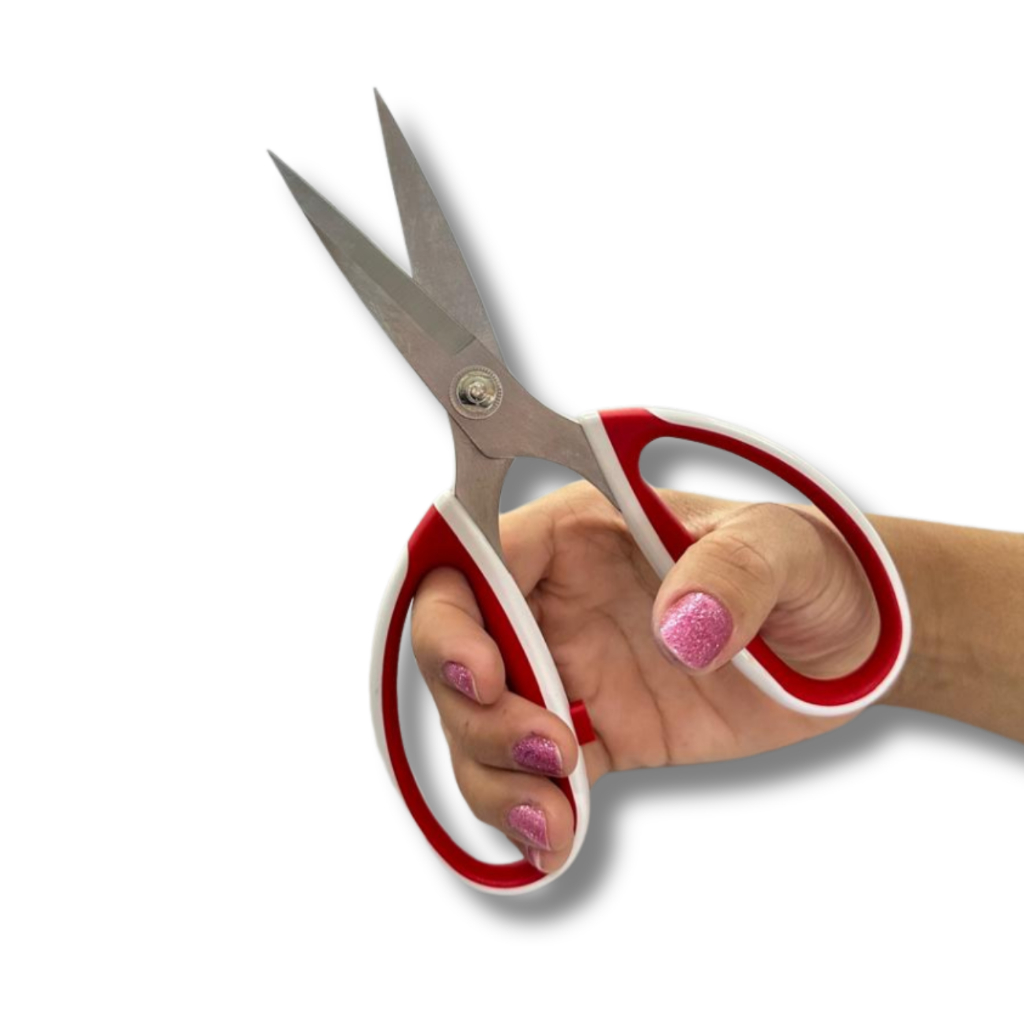 TESOURA PIN ORIGINAL BRANCO E VERMELHO TECIDOS GROSSOS, TAMANHOS 6'' 8'' E 9''