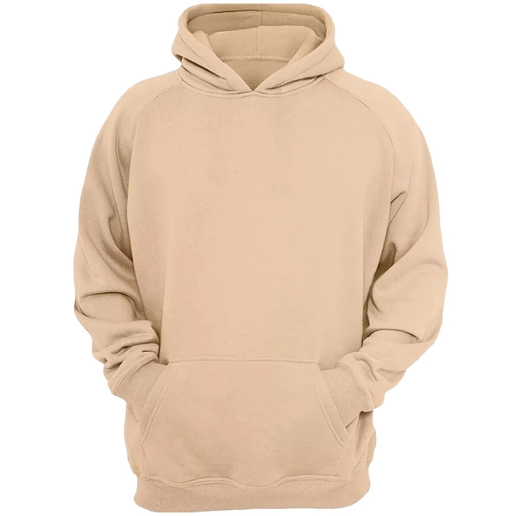 Moletom Canguru Sem Estampa Unissex Blusa de Frio Com Capuz Masculino e Feminino