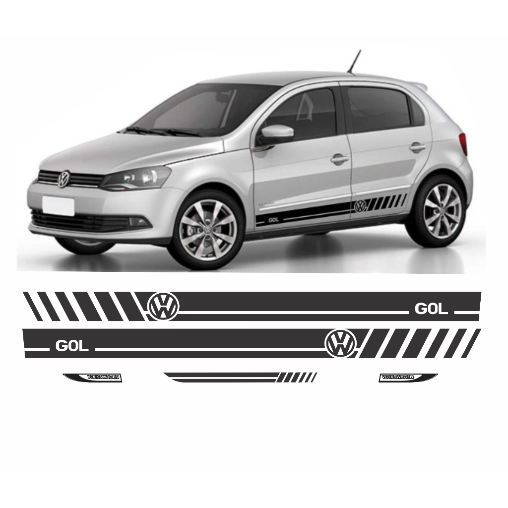 Kit 5 Adesivo Vw Gol G3 G4 G5 G6 G7 Sport Faixa Acessórios em Oferta na Shopee