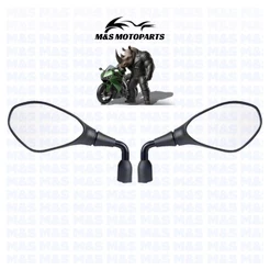 Retrovisor Para Fazer, MT-03 - Bmw F800 Haste Curta Rebaixada 90° Convexa Motos Rosca Yamaha - Par