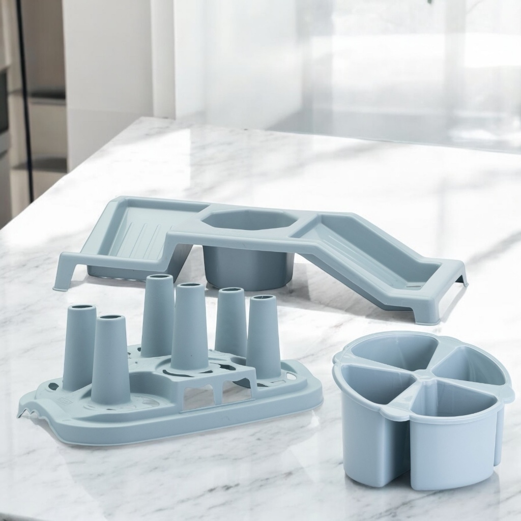 Kit Porta Detergente Sabao e Esponja + Escorredor de Copos e Talheres em Oferta na Shopee