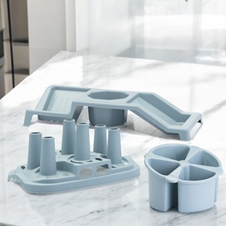 Kit Porta Detergente Sabao e Esponja + Escorredor de Copos e Talheres em Oferta na Shopee