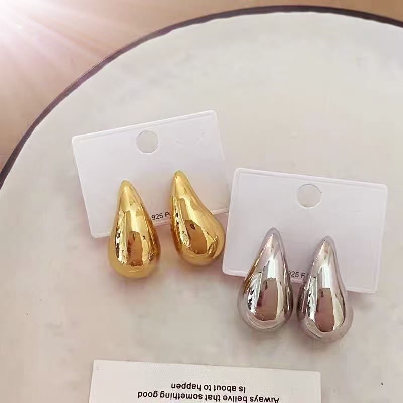 Brincos de Luxo Gota D’Água para Mulheres - Banhado a Ouro 18K e Prata em Oferta na Shopee