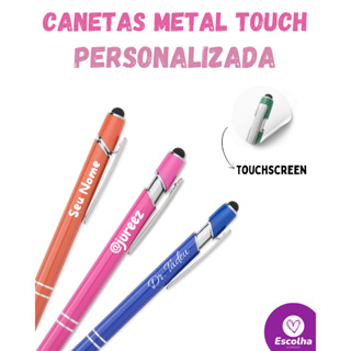 Caneta Metal Touch PERSONALIZADA c/ Nome, Logo ou Frase - ENVIO IMEDIATO em Oferta na Shopee