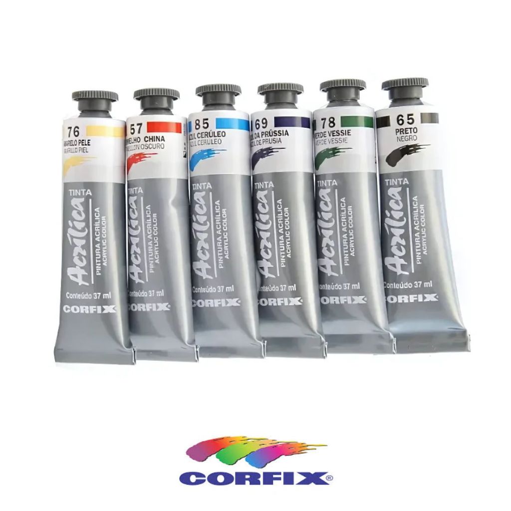 Tinta Acrílica Corfix 37ml G1 80037 – Alta Cobertura para Pintura Artística e Artesanato