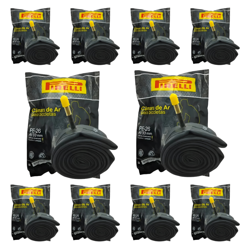 Câmara de Ar Aro 26 Pirelli Atacado 10 Unidades Bico Grosso 33mm em Oferta na Shopee