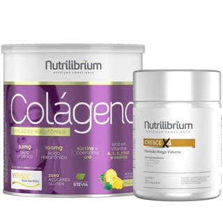 Colágeno Verisol Ácido Hialurônico 200g + Cresce X4 30 Caps Nutrilibrium em Oferta na Shopee