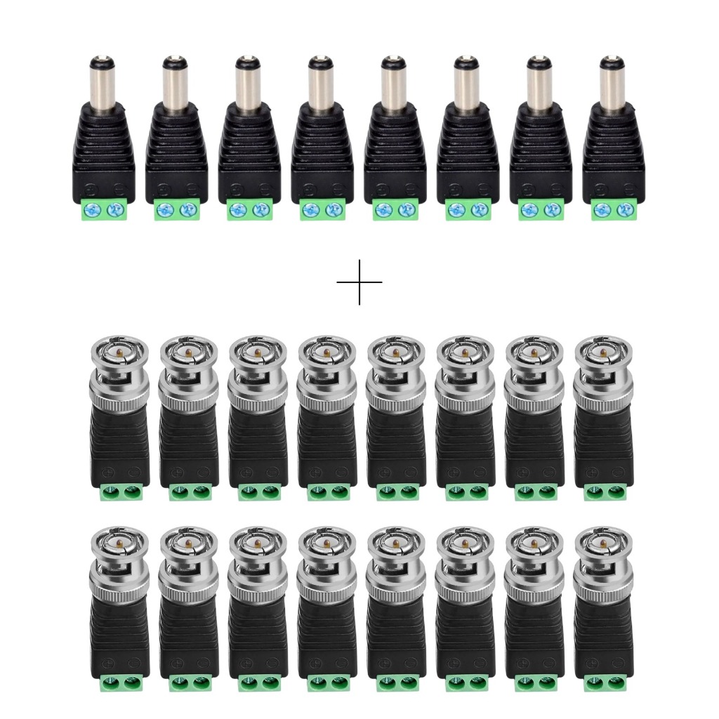 KIT 16 Conectores BNC Borne + 8 Conectores P4 borne
