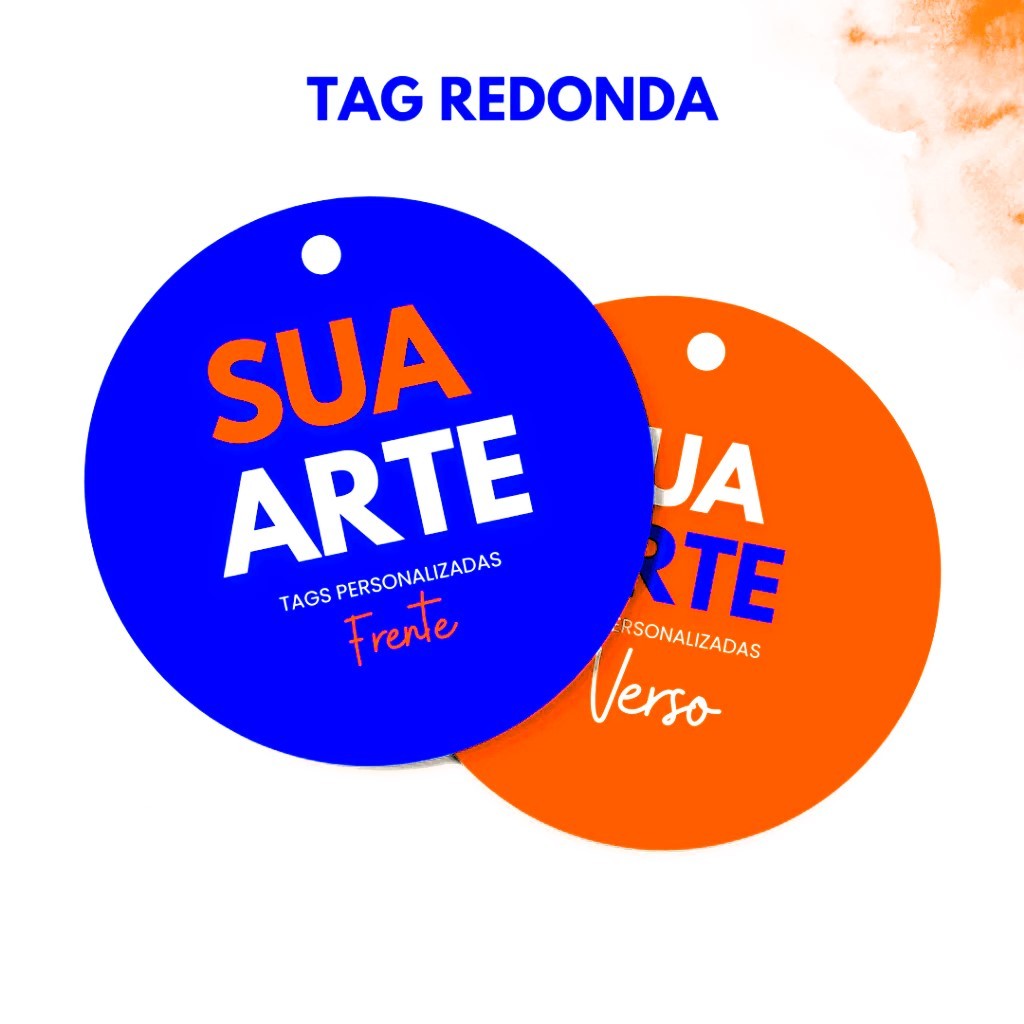 Tag Redonda 7x7cm Personalizada Frente e Verso Alta Qualidade para Lembrancinhas Brindes e Produtos — imagem 2 de 2