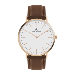 Relógio Masculino Marrom Saint Germain Bronx Rosé Gold 40mm - Fundo Branco - Watches