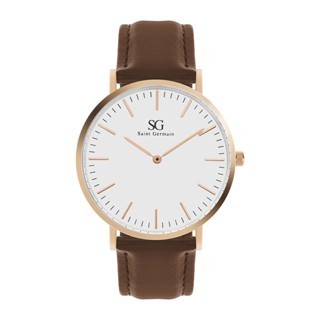 Relógio Masculino Marrom Saint Germain Bronx Rosé Gold 40mm - Fundo Branco