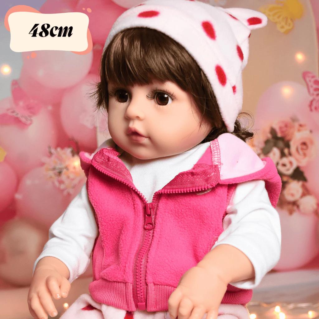 Boneca Bebê Reborn Girafinha Realista Silicone Menina Pode dar Banho — imagem 2 de 2