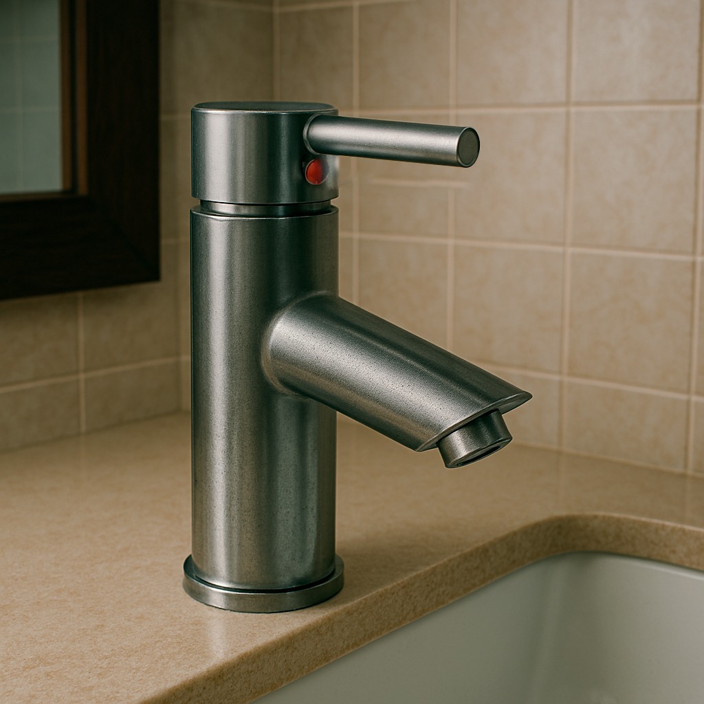 Misturador Monocomando Banheiro Bica Média Em Aço Inox