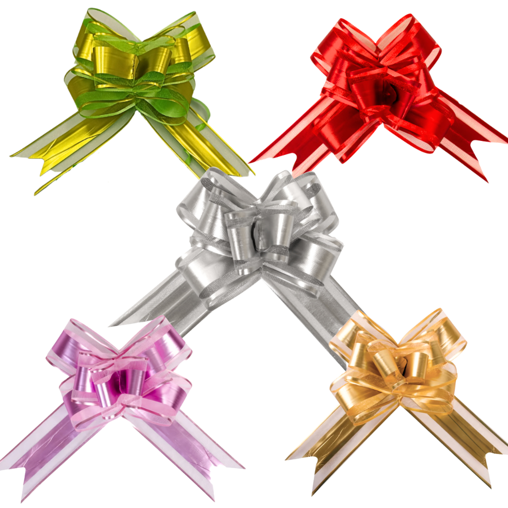 LAÇO FÁCIL METALIZADO C/ BORDA ORGANZA 30MM – PACOTE C/10 UNI – DECORAÇÃO PARA PRESENTES em Oferta na Shopee