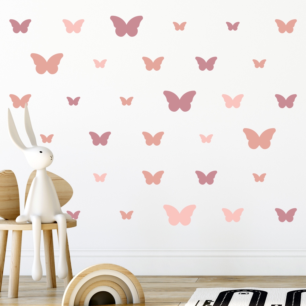 Adesivo de Parede Infantil 98 Borboletas Tons de Rosa Quarto Sala Menina Menino Decoração Bebê - 166adn em Oferta na Shopee