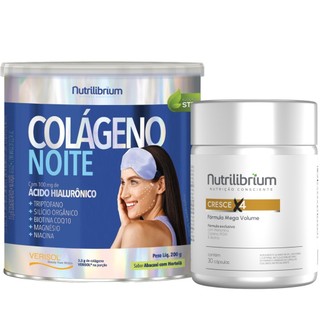 Colágeno Verisol Ácido Hialurônico 200g Noite + Cresce X4 30 Caps Nutrilibrium em Oferta na Shopee