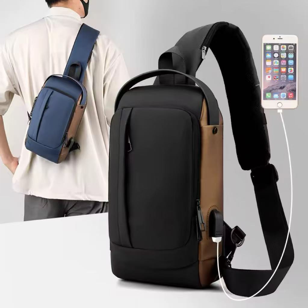 Saco de Ombro Mochila para Viagens Portáteis Com Interface de Carga USB + Cadeado Eletrônico EL-3802
