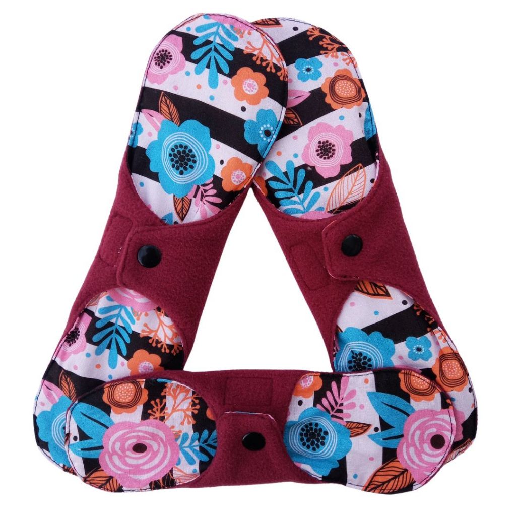 Kit c/ 3, 5 ou 10 Absorventes Reutilizáveis de Pano Ecológicos Toque Seco Fluxo Intenso Noturno