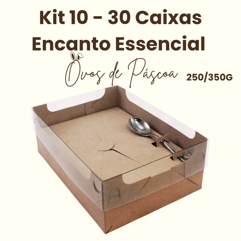 30 Caixas para Ovo de Páscoa Kraft Encanto Embalagem para Confeitaria Chocolate 250/350g