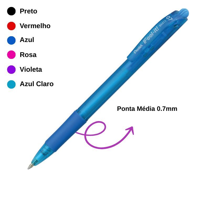 Caneta Esferográfica Feel-It 0.7mm BX417 PENTEL