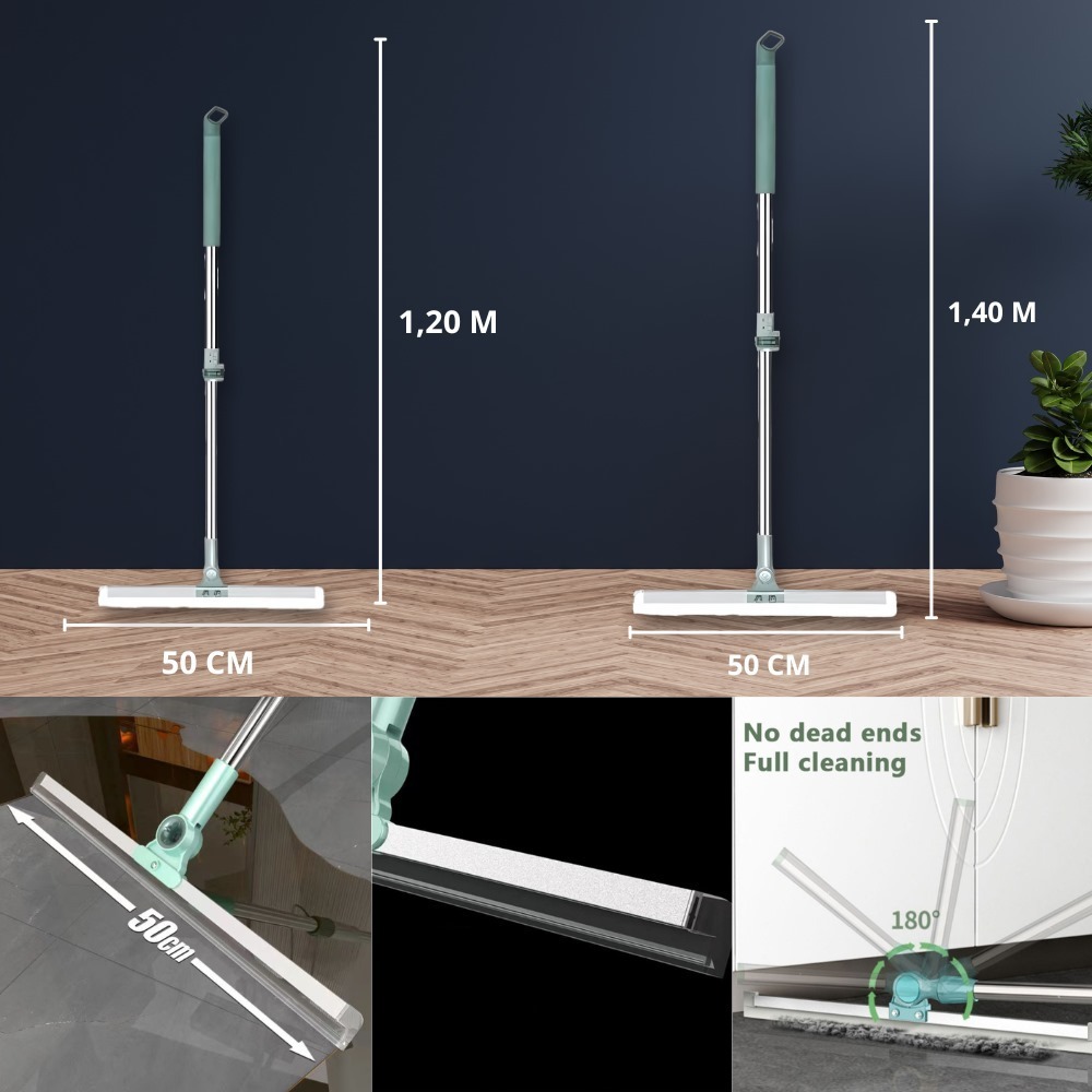 Rodo Limpador de Silicone Mágico 1,20M e 1,40M Multifuncional Água Suspensa para Banheiro Varredor