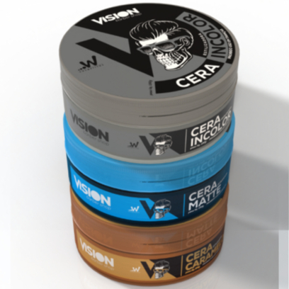 Kit 03 Cera Pomada Modeladora Vision Barber Shop 130g Barba Cabelo Bigode