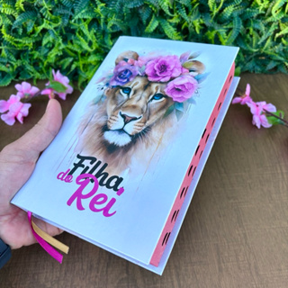 Bíblia Sagrada Feminina Leão Filha do Rei LETRAS MÉDIAS Com Harpa e Índice Palavras de Jesus em Vermelho Capa Dura em Oferta na Shopee