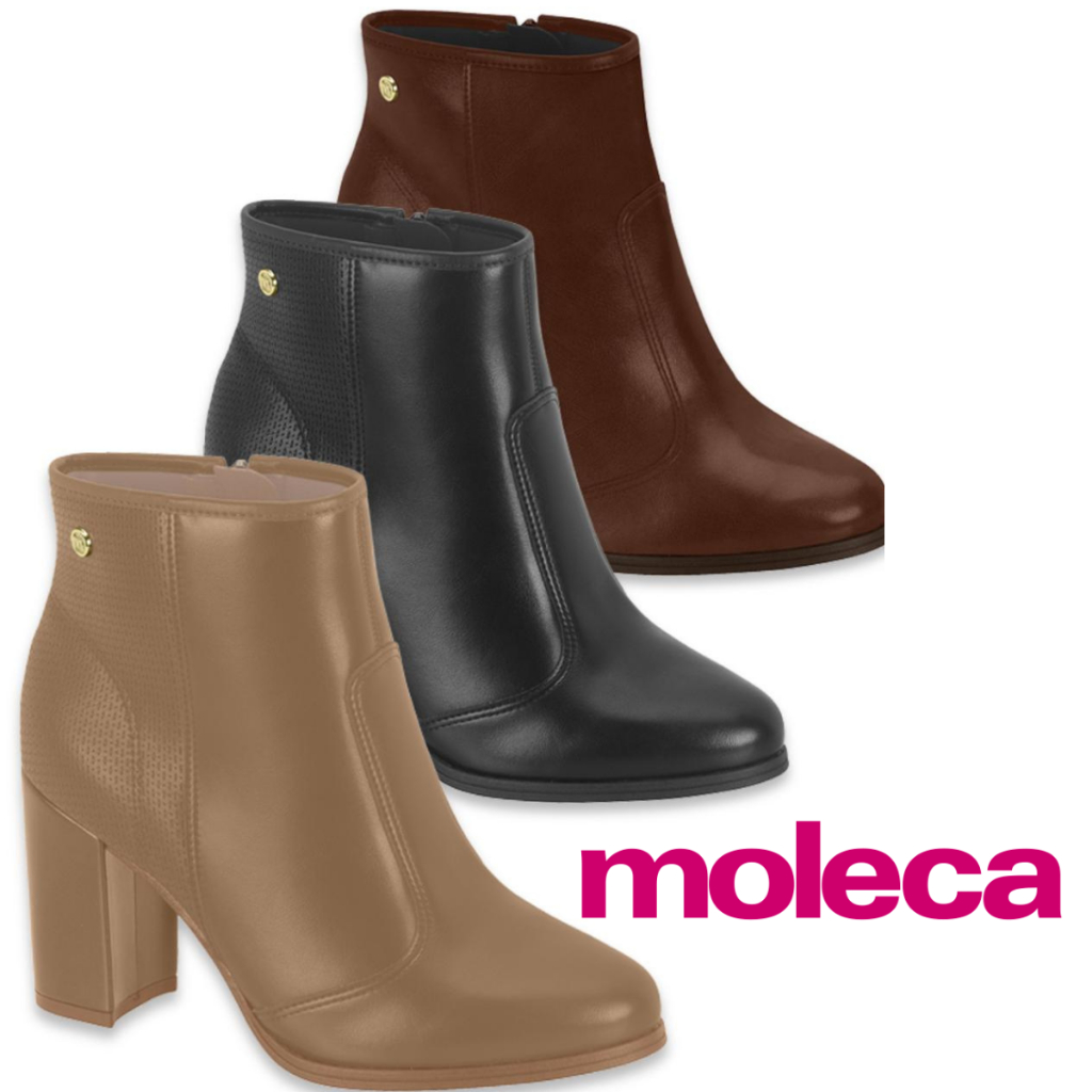 Bota Moleca Casual Feminina Napa Salto Grosso