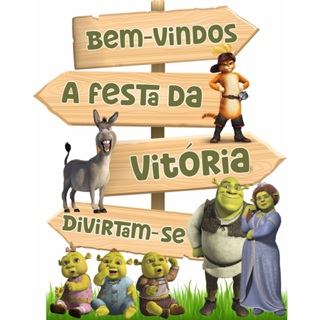 Display Shrek placa setas direção decoração de festa em MDF em Oferta na Shopee