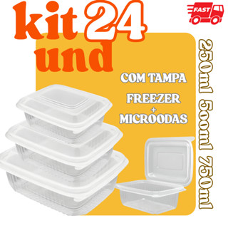 Kit 24 Marmita/Pote Fitness Descartavel– Segurança Para Suas Refeições em Oferta na Shopee