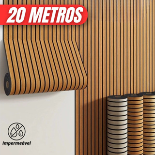 Papel Parede Ripado Madeira 5, 10, 15 ou 20 Metros Autoadesivo Antimofo Quarto, sala, Cozinha em Oferta na Shopee