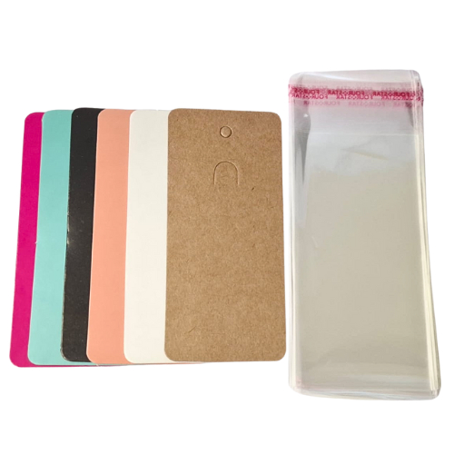 100 Tags Cartela Para Chaveiro + 100 Saquinhos Aba Adesiva em Oferta na Shopee