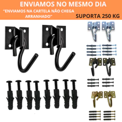 Gancho De Rede Sobrepor Armador Reforçado Suporta até 250 Kg Completo