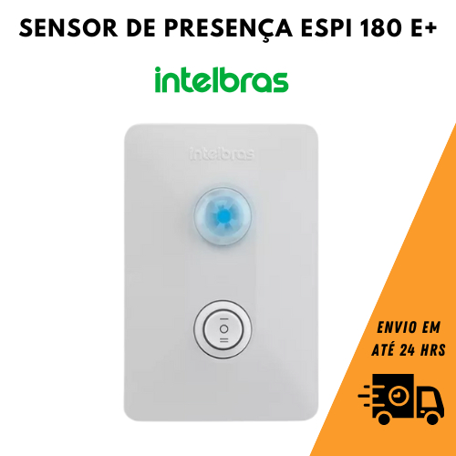 Sensor Presença Intelbras ESPI 180 E+ 1200W - 180° PIR Para Parede Bivolt