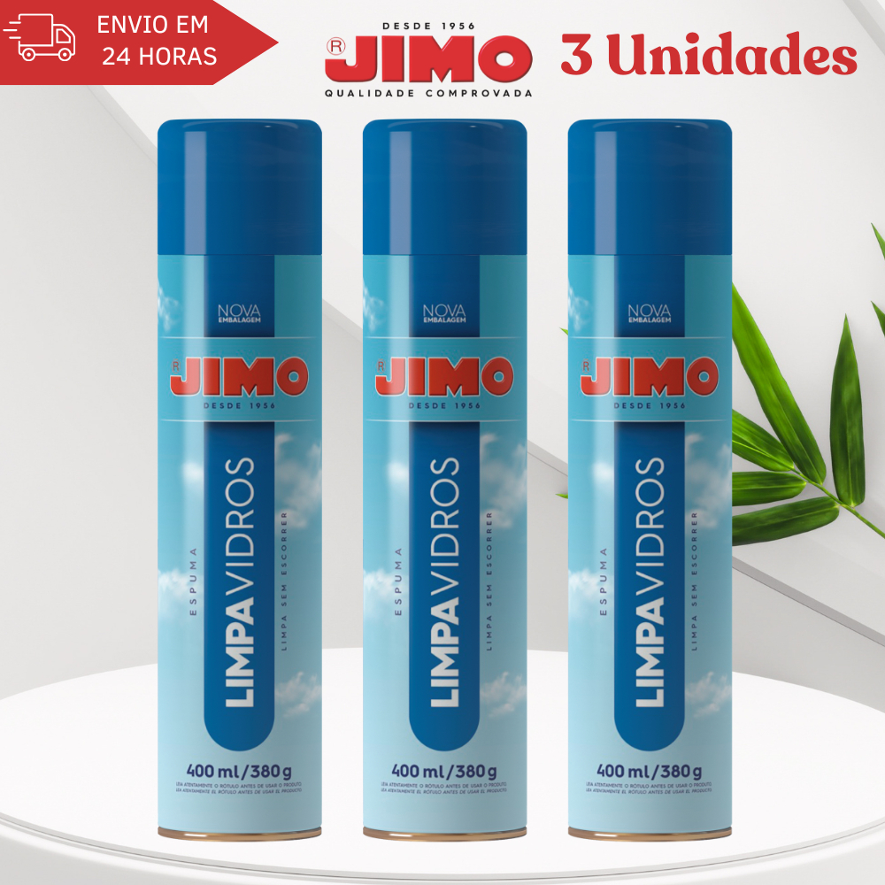 Limpa Vidros Espelhos Box Acrílicos Jimo 400ml Profissional