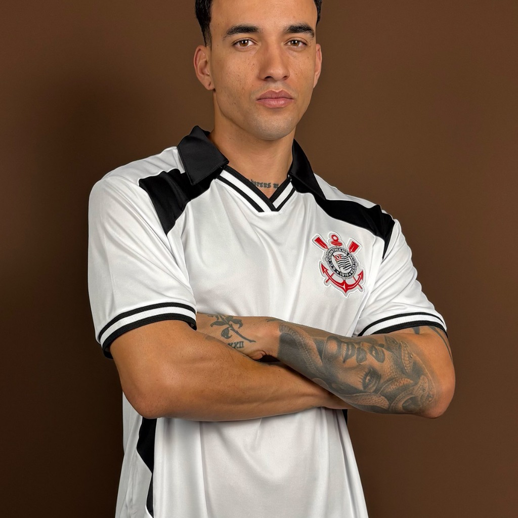 Camisa Polo Corinthians Oversized Branca Masculina Oficial em Oferta na Shopee