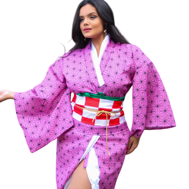 Manto Nezuko Demon Slayer Cosplay Anime Geek em Oferta na Shopee