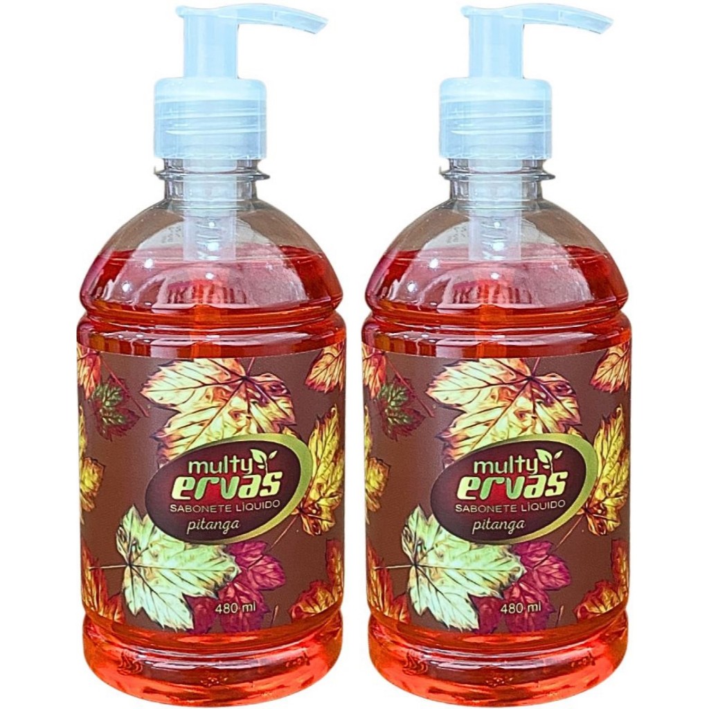 SABONETE LIQUIDO MULTI ERVAS PITANGA  480ml DEMAZON 2un