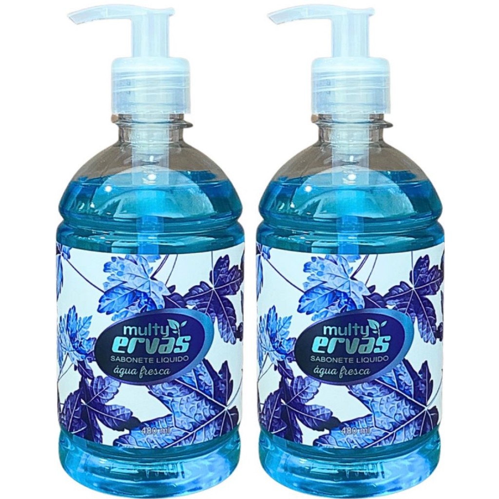 SABONETE LIQUIDO MULTI ERVAS AGUA FRESCA  480ml DEMAZON 2un