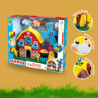 Brinquedo Celeiro Baby Farmer e seus Bichinhos Fazendinha - Samba Toys em Oferta na Shopee