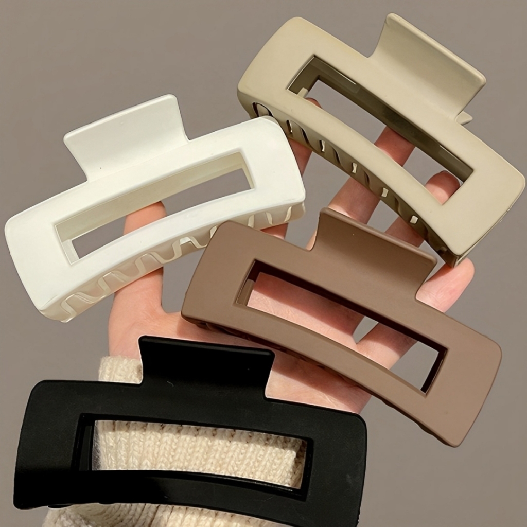 Kit 3 Piranha Garra Cabelo Presilha Grande Prendedor Plástico Formato Quadrado Fosco Feminino em Oferta na Shopee