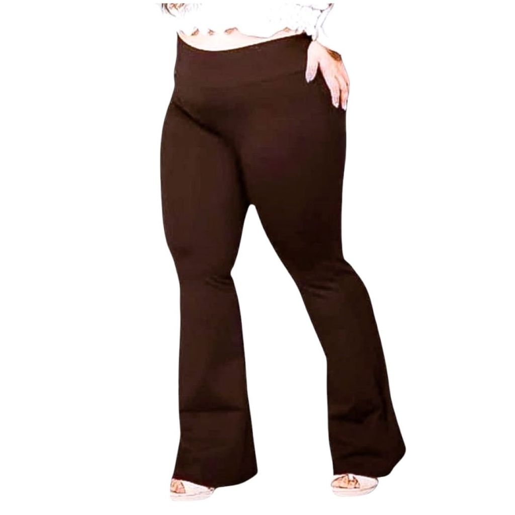 Legging Flare Plus Size Calça Leg Boca De Sino Bailarina Grossa Zero Transparência Cós Alto em Oferta na Shopee