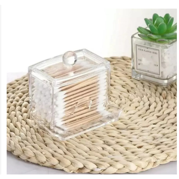 Organizador Porta Cotonete Acrilico Pratico em Oferta na Shopee
